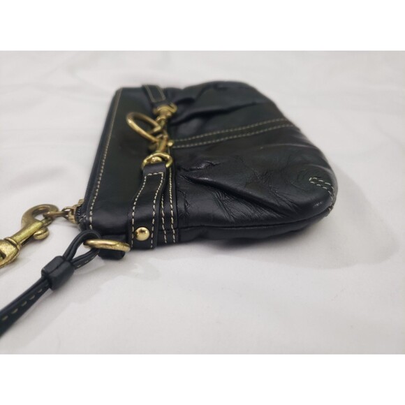 Vtg. Coach Ergo Hampton Studded Belted Leather Hobo Wristlet — Black - Picture 9 of 11